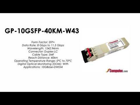 GP-10GSFP-40KM-W43  |  Force10 Compatible 10GBase-DWDM SFP+ 1542.94nm 40km SMF