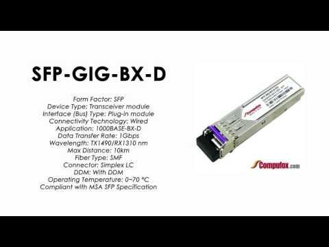 SFP-GIG-BX-D  |  Alcatel Compatible 1000BaseBX Tx1490nm/Rx1310nm SFP