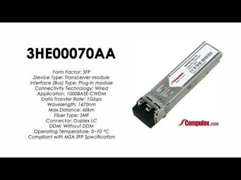 3HE00070AA  |  Alcatel Compatible 1000Base-CWDM 1470nm 60km SFP