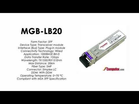 MGB-LB20  |  Planet Compatible 1000Base-LX Tx1550nm/Rx1310nm 20km SFP