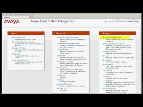 How To Backup Avaya Aura System Manager 6.2