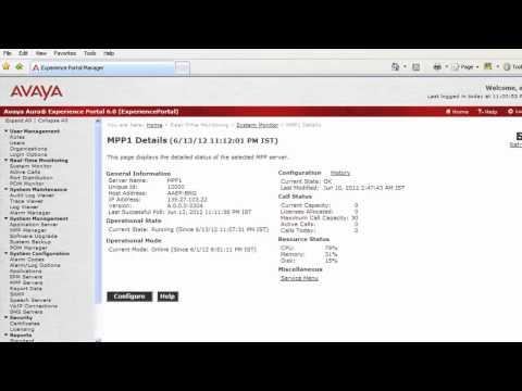 How To Check Details Of MPP Through Web Administration Of Avaya Aura Experience Portal 6.0