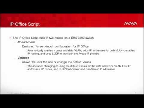 Using The Avaya IP Office Script On The ERS 3500 Switch