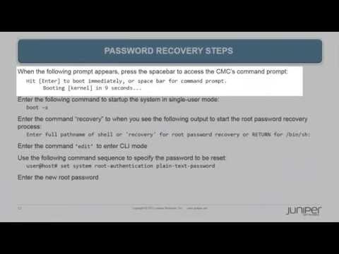 MAG Series: How To Recover Root Password For Chassis Management Card (CMC) - Juniper KBTV