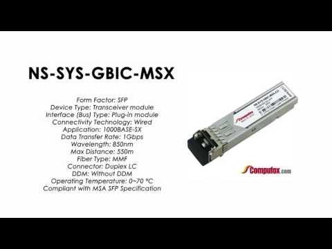 NS-SYS-GBIC-MSX  |  Juniper Compatible 1000BASE-LX 850nm 550m MMF