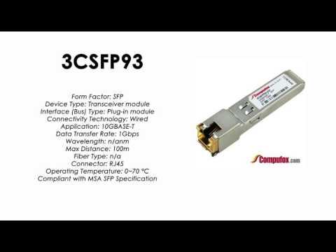 3CSFP93  |  3Com Compatible 1000BASE-T RJ45 100m SFP