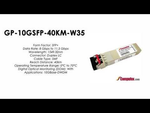 GP-10GSFP-40KM-W35   |  Force10 Compatible 10GBase-DWDM SFP+ 1549.32nm 40km SMF