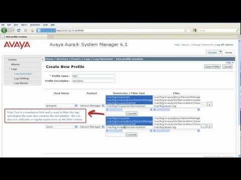 Avaya Aura System Manager Log Harvester