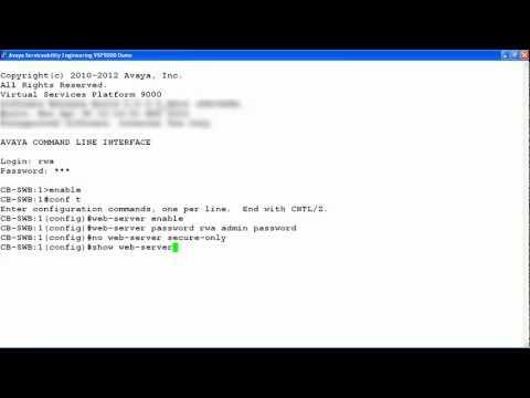 How To Enable The Web Server On The Avaya VSP9000
