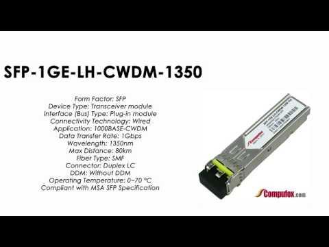 SFP-1GE-LH-CWDM-1350  |  Juniper Compatible 1000Base-CWDM SFP 1350nm 80km