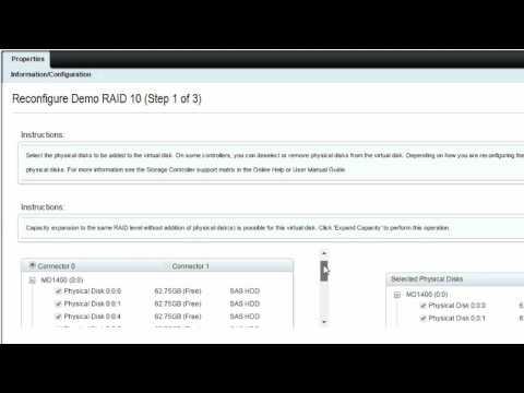 Dell OpenManage Storage Services 8.2 - RAID 10 Virtual Disk Expansion By Adding Physical Disks