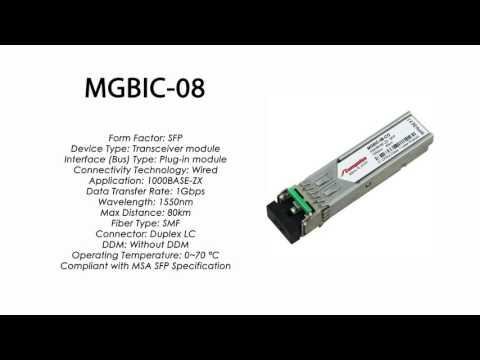 MGBIC-08  |  Enterasys Compatible 1000BASE-ZX SFP 1550nm 80km SMF
