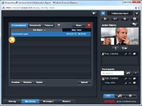 Avaya Aura Conferencing Collaboration Agent: Sharing Documents & My Library