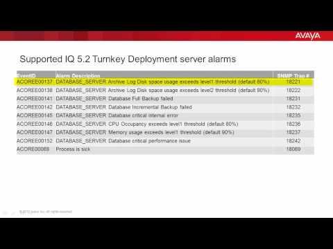 How To Forward Avaya IQ 5.2 Turnkey Deployment Server Alarms Back To Avaya Support