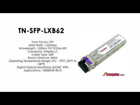 TN-SFP-LXB62 | Transition Compatible 1000BASE-BX SFP 1550nmTx/1310nmRx SMF 60km