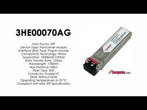 3HE00070AG  |  Alcatel Compatible 1000Base-CWDM 1590nm 60km SFP