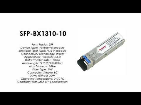 SFP-BX1310-10  |  ZyXEL Compatible 1000BASE-BX-U SFP Tx1310nm/Rx1490nm 10km