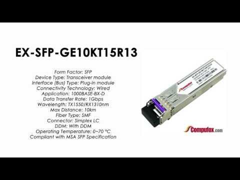 EX-SFP-GE10KT15R13   | Juniper Compatible 1000BASE-BX SFP Tx1550nm/Rx1310nm 10km