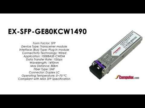 EX-SFP-GE80KCW1490  | Juniper Compatible 1000BASE-CWDM SFP 1490nm 80km SMF