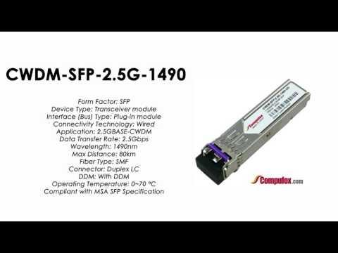 CWDM-SFP-2.5G-1490  |  Cisco Compatible 2.5Gb/s CWDM SFP 1490nm 80km