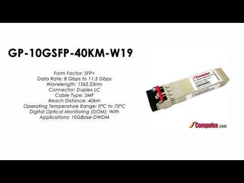 GP-10GSFP-40KM-W19  |  Force10 Compatible 10GBase-DWDM SFP+ 1562.23nm 40km SMF