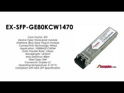 EX-SFP-GE80KCW1470  |  Juniper Compatible 1000BASE-CWDM SFP 1470nm 80km SMF