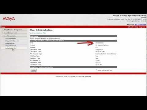How To Install Authentication File In Avaya System Platform