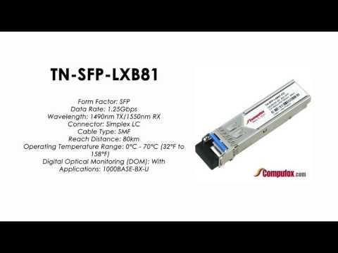 TN-SFP-LXB82 | Transition Compatible 1000BASE-BX SFP 1550nmTx/1490nmRx SMF 80km