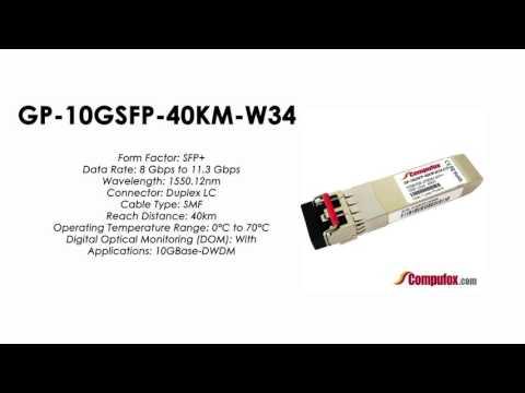 GP-10GSFP-40KM-W34  |  Force10 Compatible 10GBase-DWDM SFP+ 1550.12nm 40km SMF