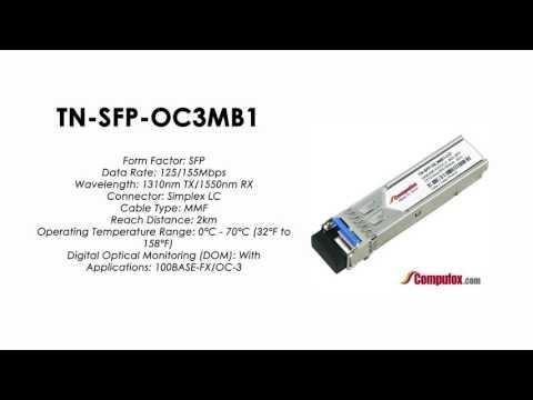 TN-SFP-OC3MB1 | Transition Compatible 100BASE-FX/OC-3 BIDI SFP 1310nmTx/1550nmRx 2km