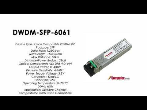 DWDM-SFP-6061  |  Cisco Compatible 1000BASE-DWDM SFP 1560.61nm 80km