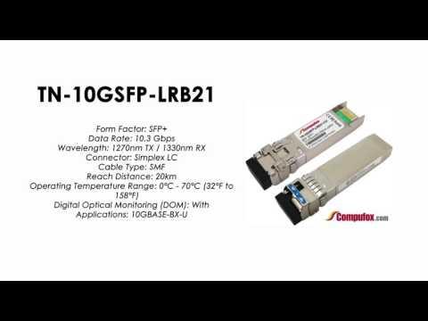 TN-10GSFP-LRB21 | Transition Compatible 10GBASE-BX BIDI SFP+ 1270nmTx/1330nmRx SMF 20km