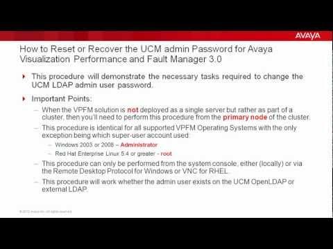 How To Reset Or Recover The UCM Admin Password For VPFM?