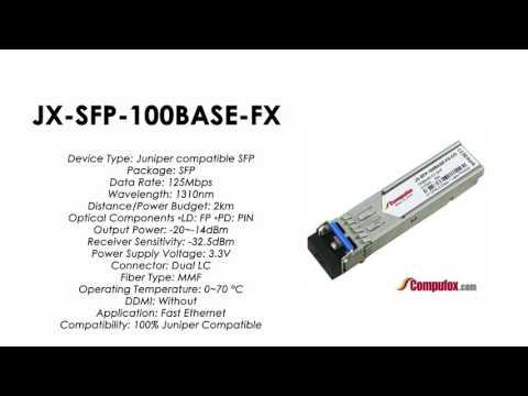 JX-SFP-100BASE-FX  | Juniper Compatible 100BASE-FX SFP 1310nm 2km MMF
