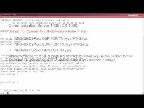 How To Use The Avaya CS 1000 DFO Feature Index 4 Tool