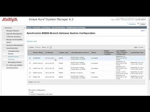 Avaya B5800 Branch Gateway Network Discovery And Synchronization With Avaya Aura System Manager