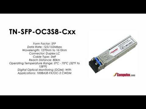 TN-SFP-OC3S8-Cxx | Transition Compatible 100BASE-FX/OC-3 CWDM SFP 1270nm to 1610nm 80km