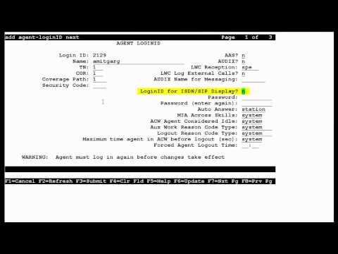 How To Add Agent LoginID In Avaya Communication Manager