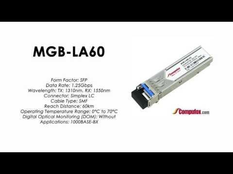 MGB-LA60  |  Planet Compatible 1000Base-LX Tx1310nm/Rx1550nm 60km SFP