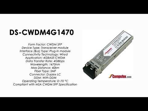 DS-CWDM4G1470  |  Cisco Compatible 1470nm CWDM 1/2/4-Gbps Fibre Channel SFP
