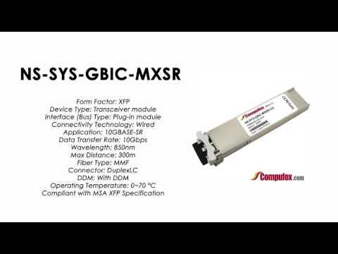 NS-SYS-GBIC-MXSR  |  Juniper Compatible 10GBASE-SR XFP 850nm 300m MMF