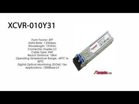 XCVR-010Y31  |  Ciena Compatible 1Gbps SMF SFP 10km 1310nm