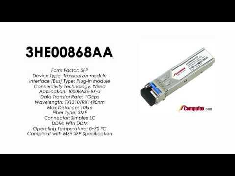 3HE00868AA  |  Alcatel Compatible 1000Base-BX-U Tx1310nm/Rx1490nm 10km SFP