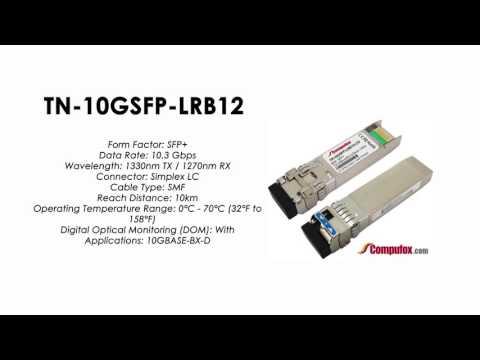 TN-10GSFP-LRB12  |  Transition Compatible 10GBASE-BX BIDI SFP+, 1330nmTx/1270nmRx SMF 10km