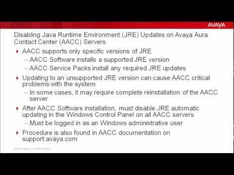 Disabling Java Runtime Environment (JRE) Updates On Avaya Aura Contact Center Servers