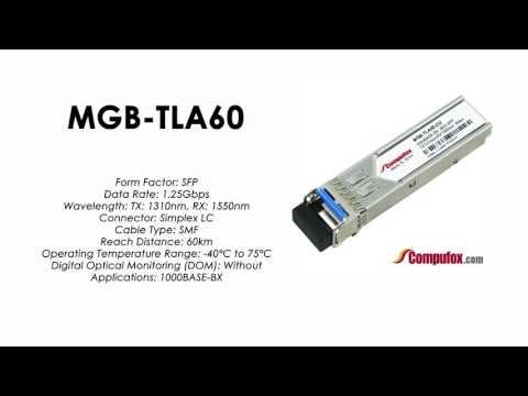 MGB-TLA60  |  Planet Compatible 1000BASE-BX Tx1310nm/Rx1550nm 60km SFP