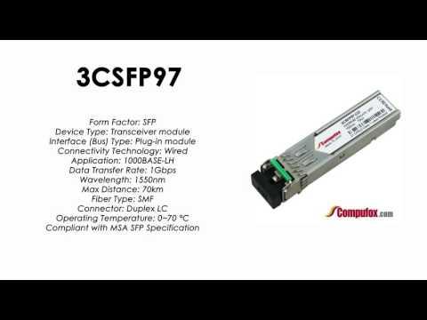 3CSFP97  |  3Com Compatible 1000BASE-ZX 1550nm 70km SFP