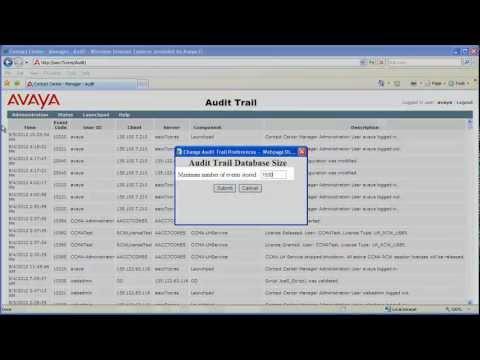 Configuring The Size Of The Avaya Aura Contact Center Audit Trail