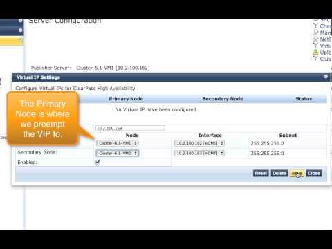 Webinar: Using Virtual IP Interfaces In A ClearPass Cluster