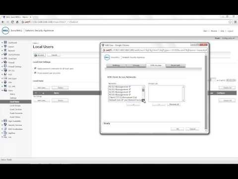 How To Add A Local User On The SonicWALL Appliance